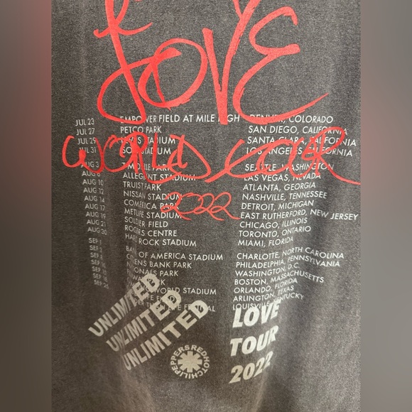 Red Hot Chili Peppers Unisex 2022 World Tour Graphic Band Tee Grunge Streetwear - Picture 4 of 9
